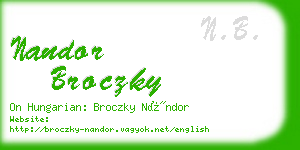 nandor broczky business card